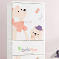 Children's wardrobe large cartoon plastic combination double door multi-layer drawer storage cabinet baby's wardrobe